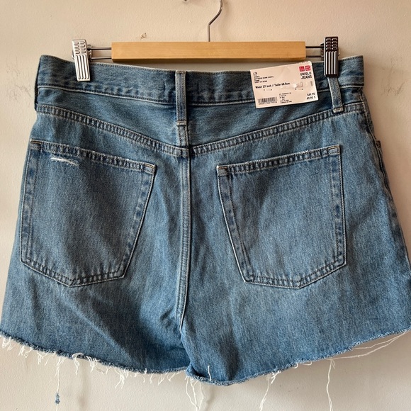 Uniqlo Boyfriend Denim Shorts NWT 27 - Picture 5 of 6